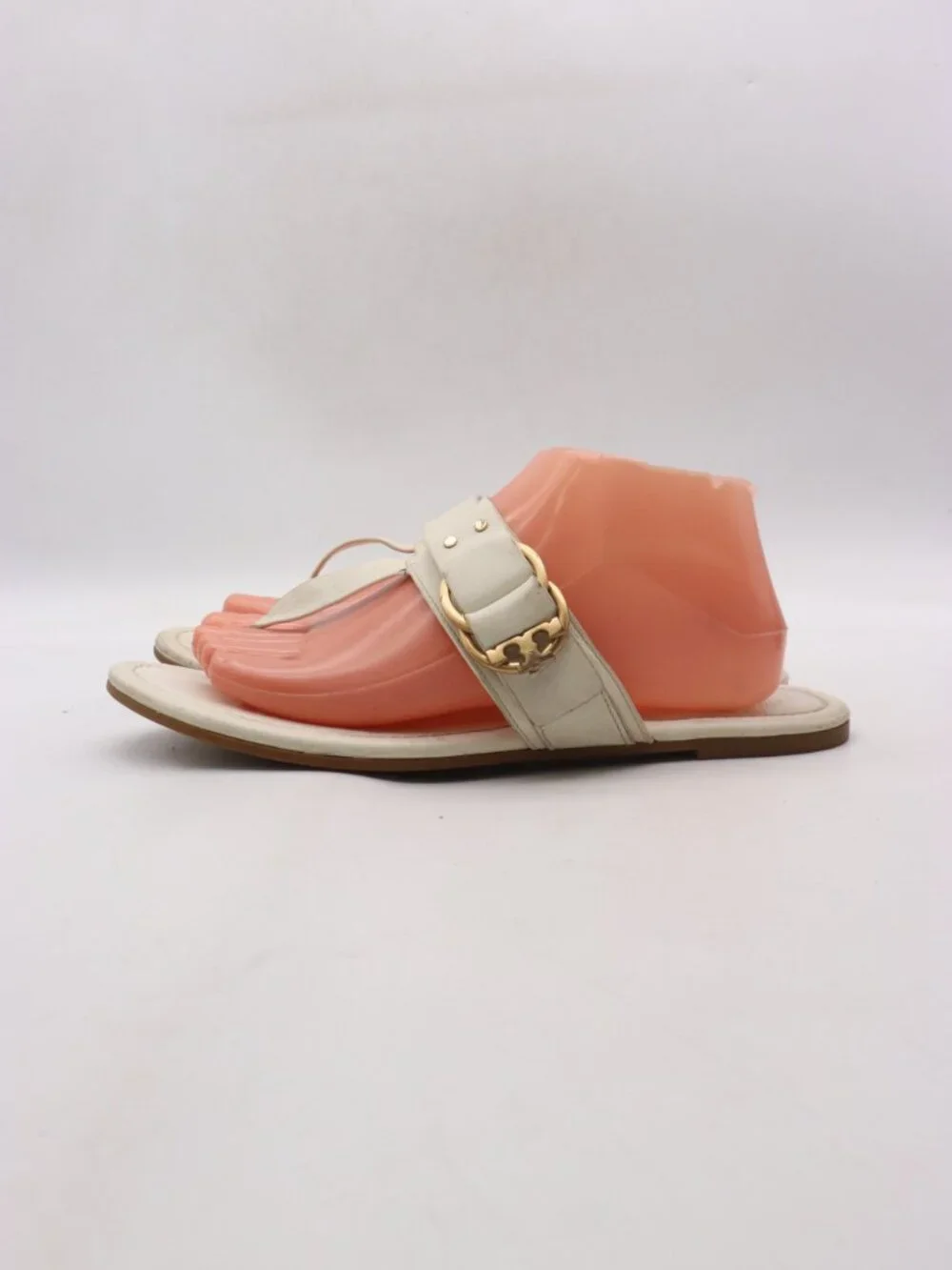 Tory Burch Marsden Sandal Womens Size 10 White Leather Slip On Shoes